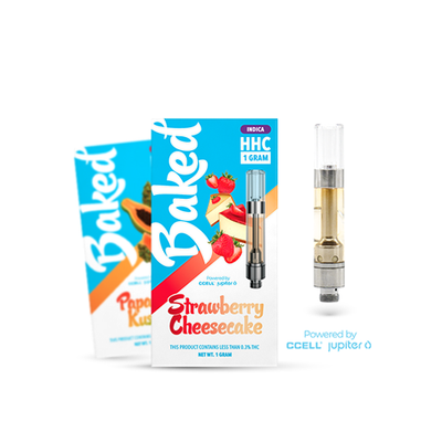 Baked - 1 Gram HHC Cartridges Featuring Strawberry Cheesecake Flavor