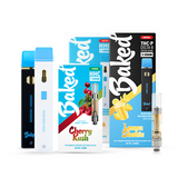 Baked Home Page"Shop All" Collection Tile Showcasing Unit Packaging and Vape Hardware