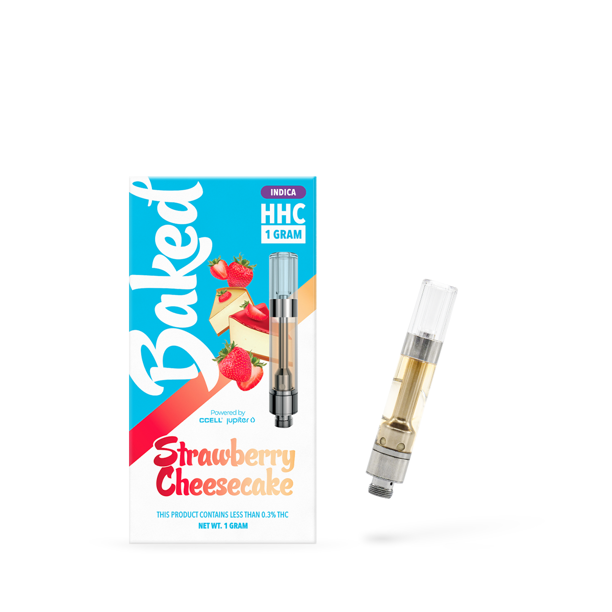 1 Gram HHC Vape Cartridge - Strawberry Cheesecake | Indica