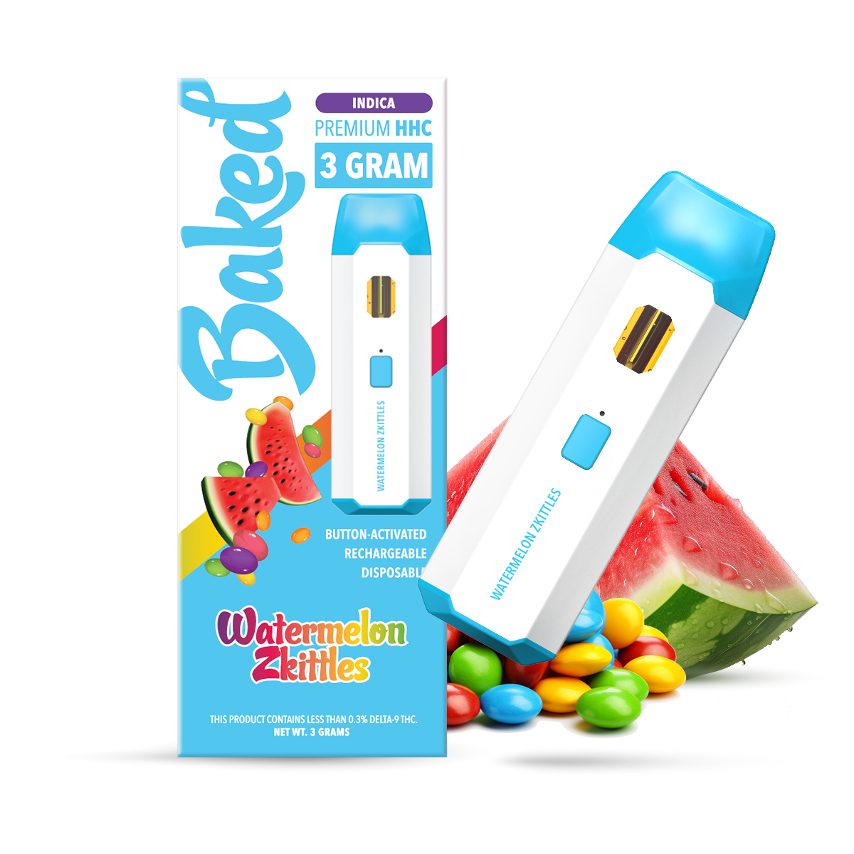 3 Gram HHC Vape Pen - Watermelon Zkittles | Indica – Baked HHC