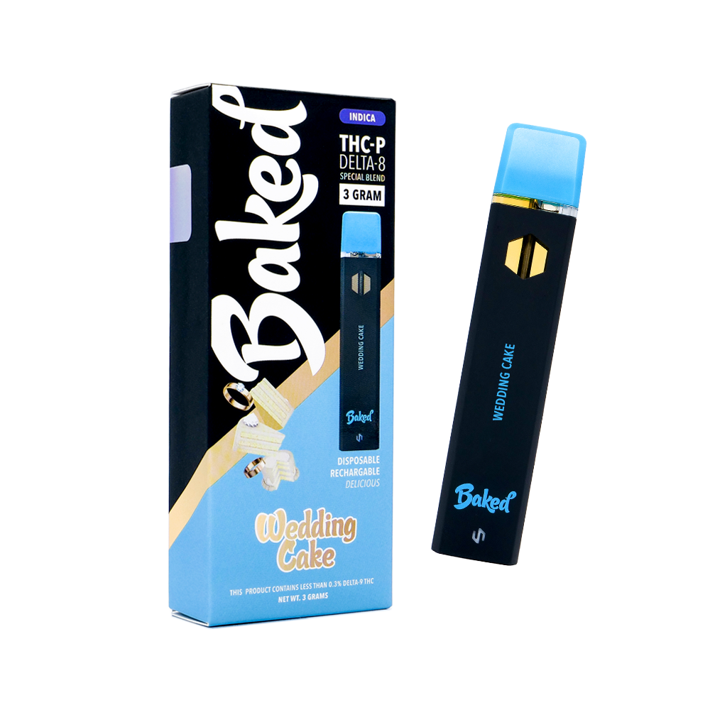 3 Gram Delta-8 + THCp Vape Pen - Wedding Cake | Indica – Baked HHC