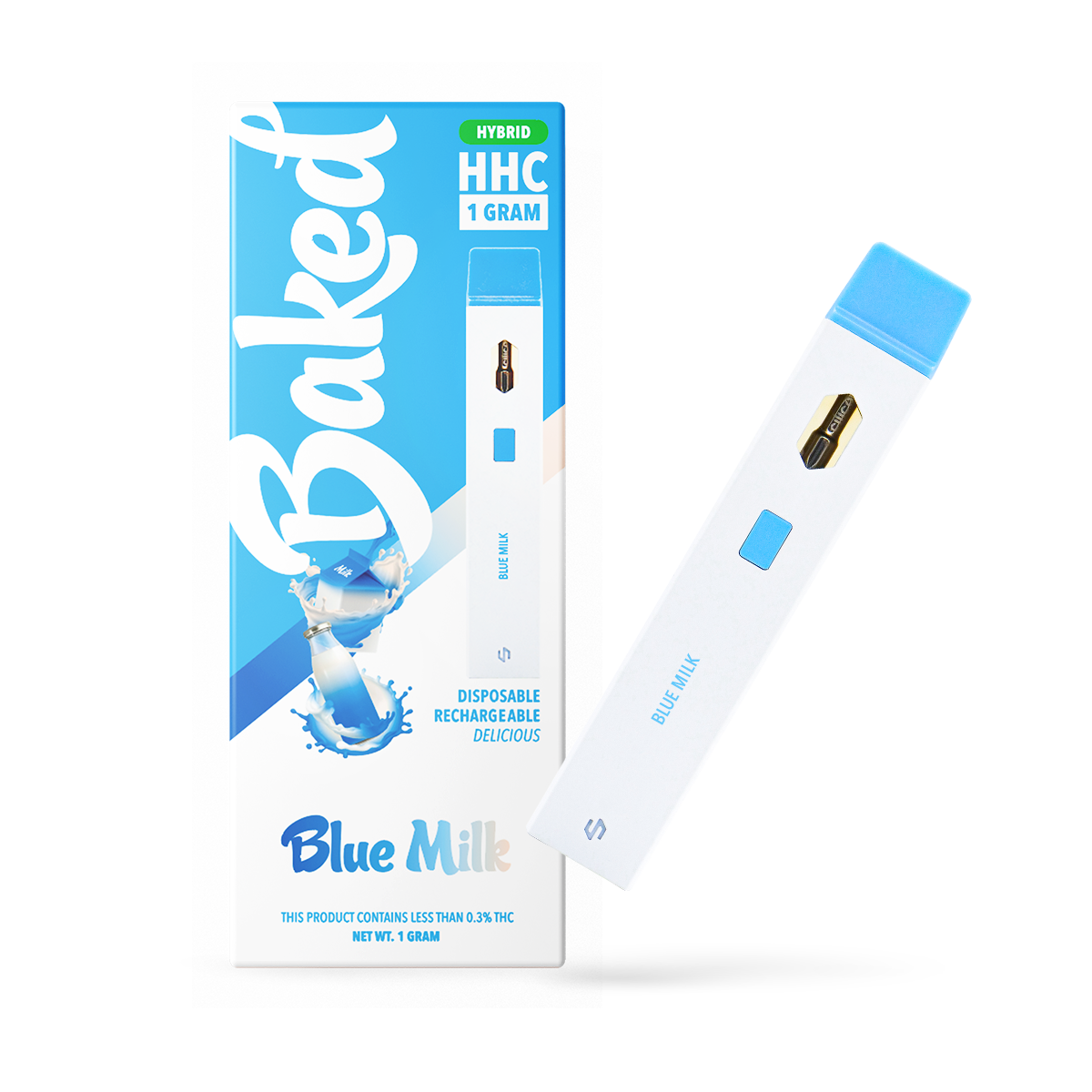 HHC Pen - Baked Blue Milk Hybrid HHC Vape Pen  -  1 gram HHC Hybrid Vape Pens