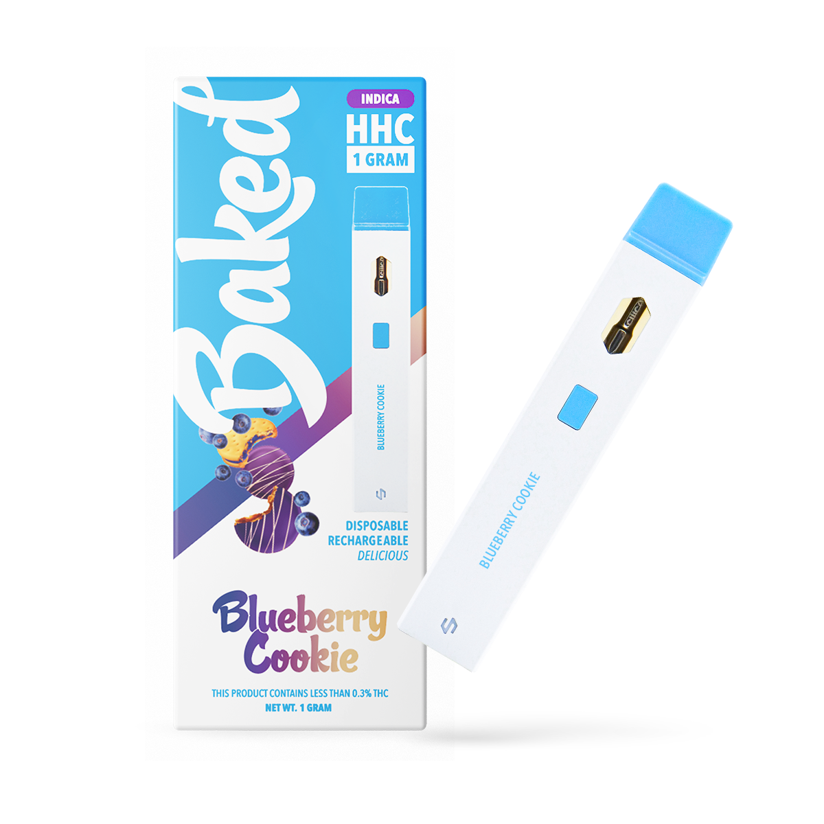 1 Gram HHC Vape Pen - Blueberry Cookie | Indica Baked HHC 1 Gram HHC Vape Pen - Blueberry Cookie | Indica Baked HHC