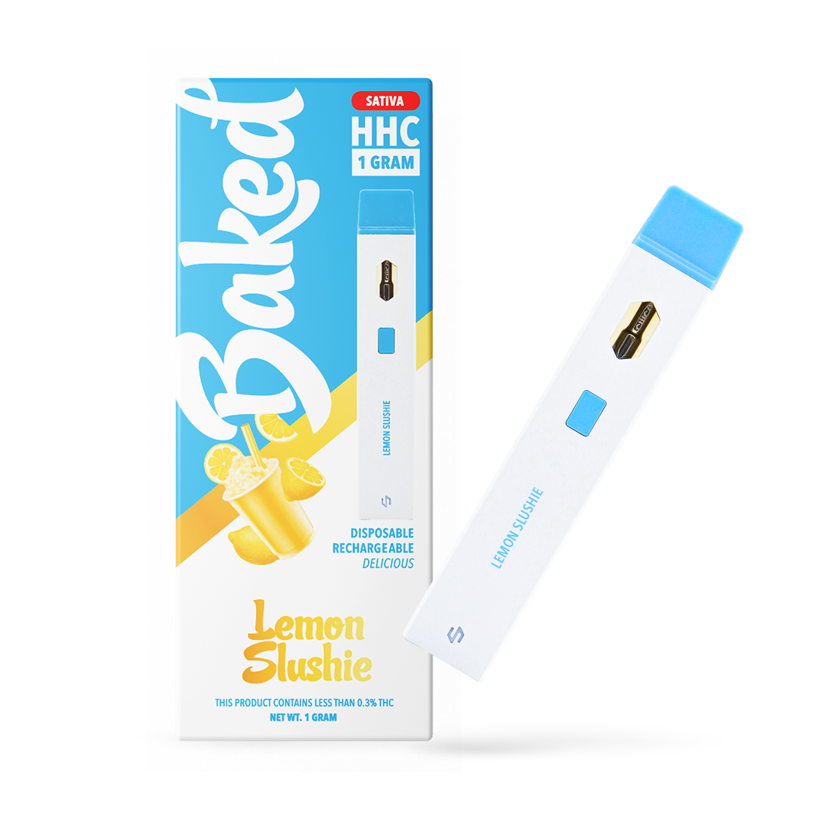 1 Gram HHC Vape Pen - Lemon Slushie | Sativa Baked HHC 1 Gram HHC Vape Pen - Lemon Slushie | Sativa Baked HHC