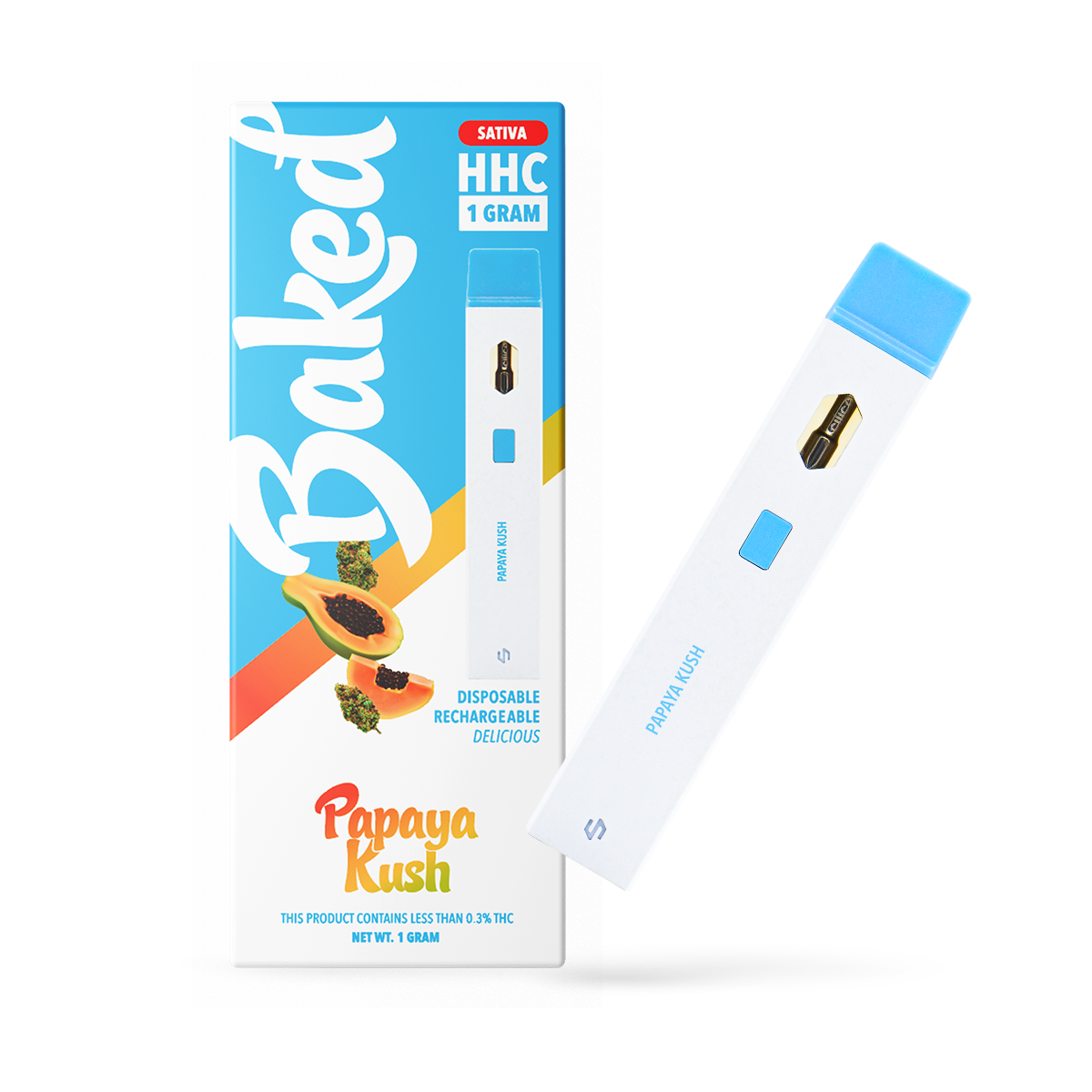 HHC Pen - Baked Papaya Kush Sativa HHC Vape Pen  -  1 gram HHC Sativa Vape Pens