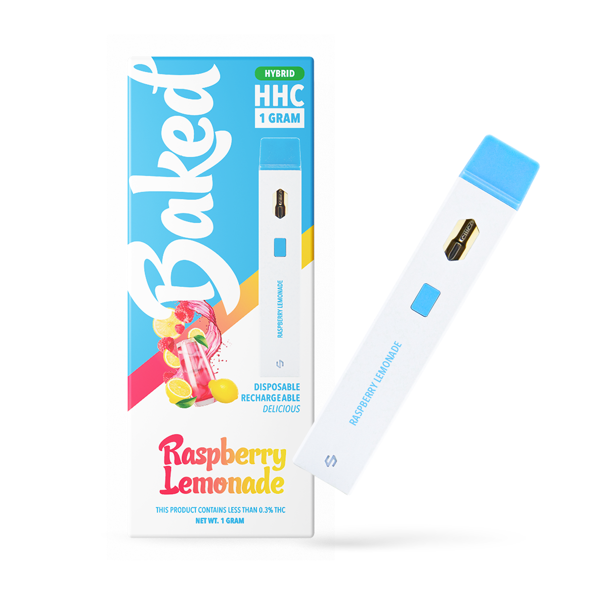 1 Gram HHC Vape Pen - Raspberry Lemonade | Hybrid  Baked HHC