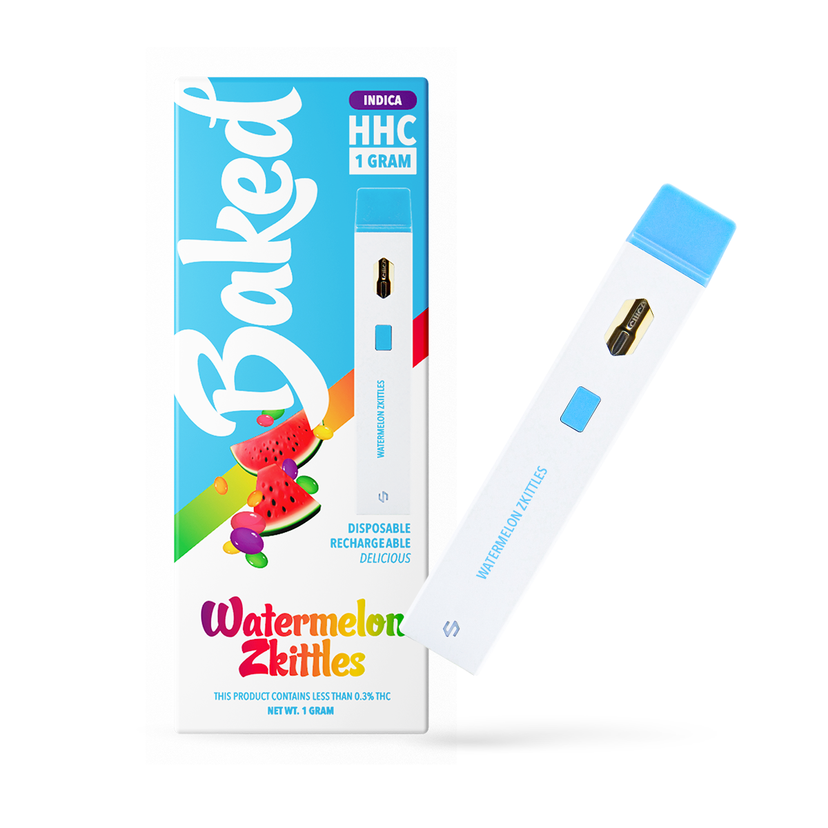 HHC Pen - Baked Watermelon Zkittles Indica HHC Vape Pen  -  1 gram HHC Indica Vape Pens