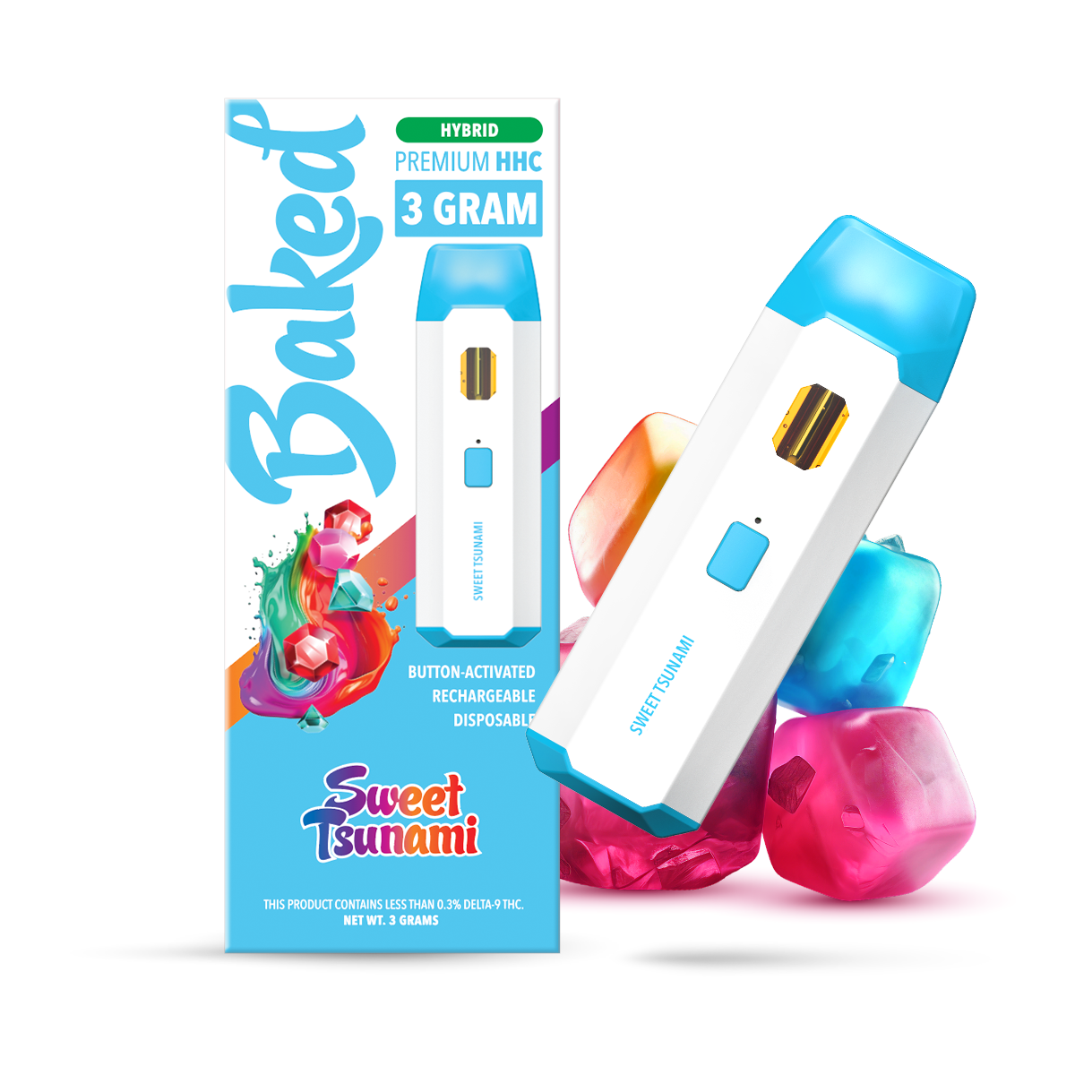 HHC Pen - Baked Sweet Tsunami Hybrid HHC Vape Pen  -  3 gram HHC Vape Pens