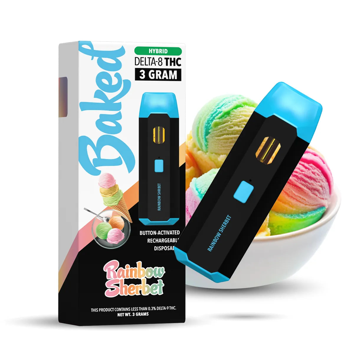 Rainbow Sherbet Disposable Vape 3 Gram Delta-8 THC Vape Pen | Rainbow Sherbet Lost Mary Rainbow Sherbet Disposable Vape 3 Gram Delta-8 THC Vape Pen | Rainbow Sherbet Lost Mary